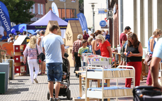 Auf der Suche nach Kellerschätzen: Beim Medienflohmarkt auf Gifhorns Altstadtfest gibt's jede Menge zu entdecken