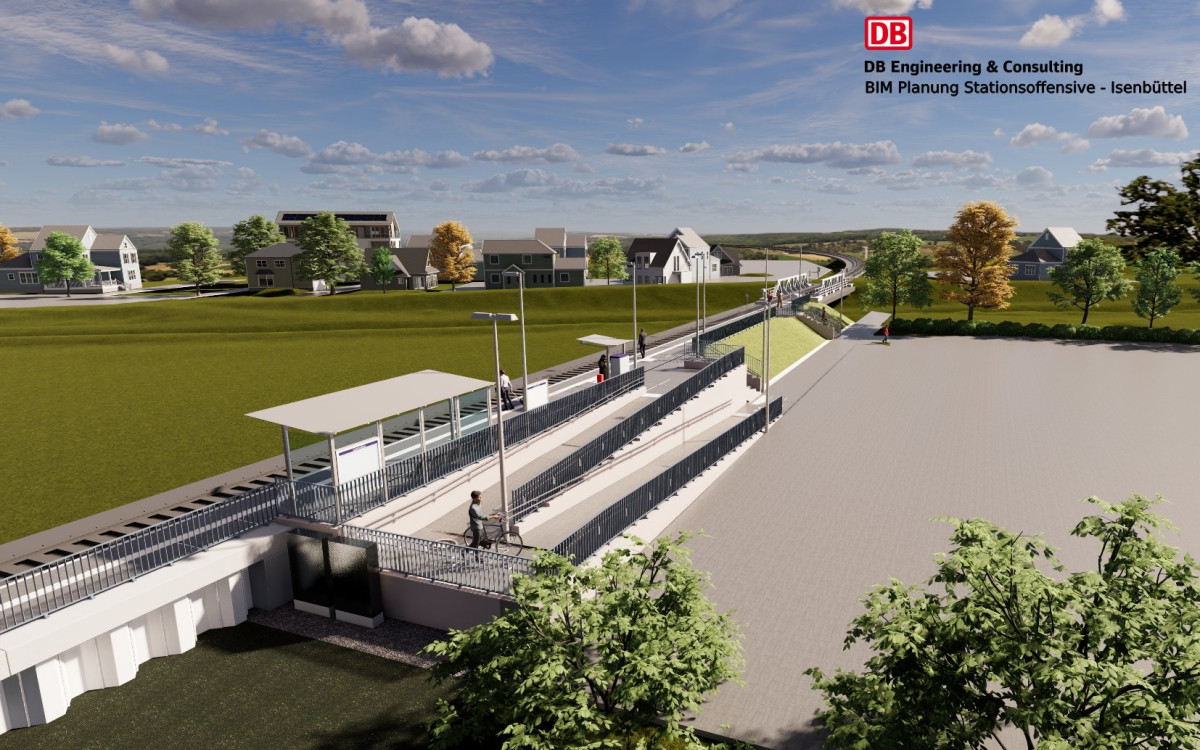 Bahnhalt soll bis Jahresende fertig sein: Die neue Station Isenbüttel erhält Busumstieg, Park&Ride, Bike&Ride und mehr