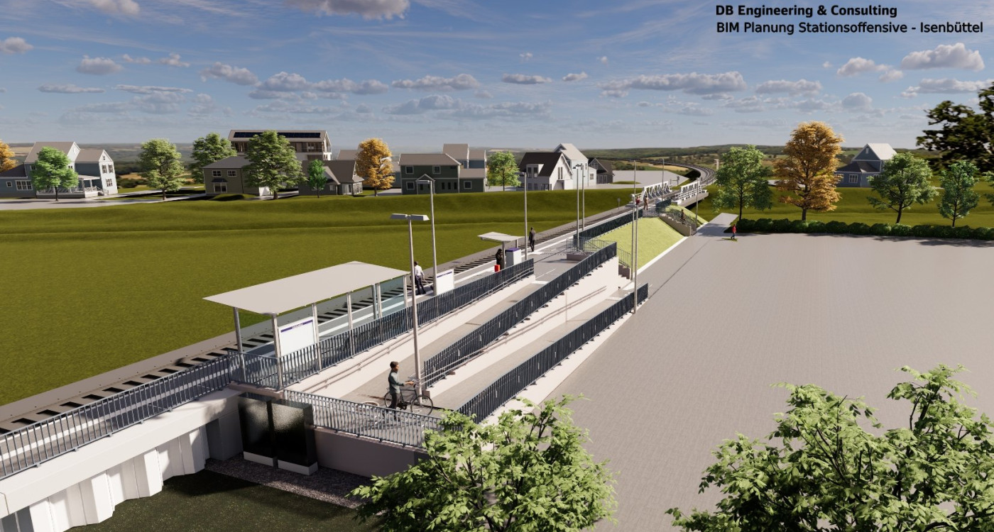 Bahnhalt soll bis Jahresende fertig sein: Die neue Station Isenbüttel erhält Busumstieg, Park&Ride, Bike&Ride und mehr