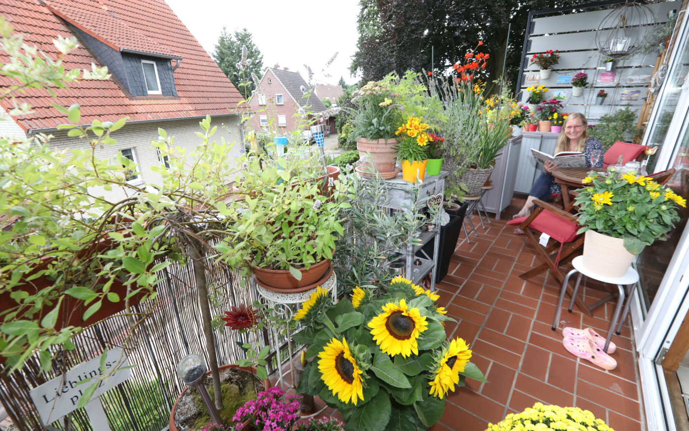 Die Abstimmung im Balkon-Wettbewerb läuft: Die Gifhornerin Astrid Blume nennt ihren Balkon eine Ruheoase