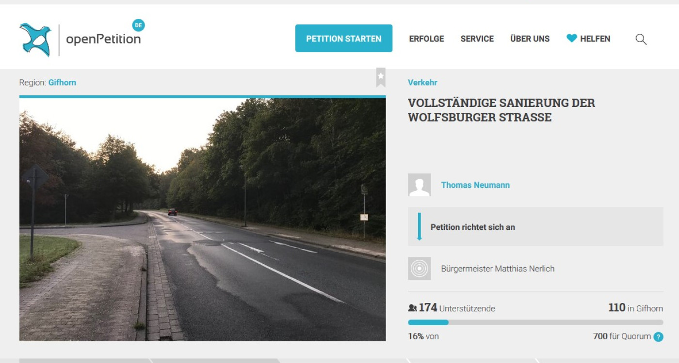 Die Nerven liegen so blank wie Schlaglöcher - Petitions-Initiator Thomas Neumann fordert Vollsanierung der Wolfsburger Straße