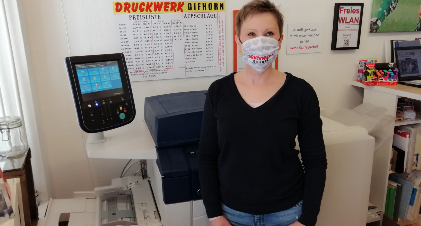 Druckwerk Gifhorn bedruckt Atemschutzmasken mit individuellen Motiven