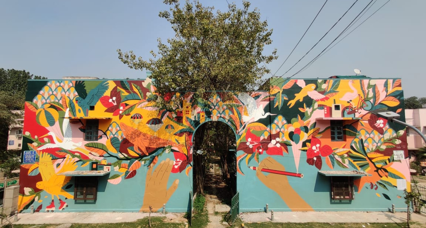 Eine digitale Nomadin macht Streetart in Indien: Meinersens ehemalige Künstlerhaus-Stipendiatin Greta von Richthofen arbeitet als reisende Illustratorin und Comic-Zeichnerin