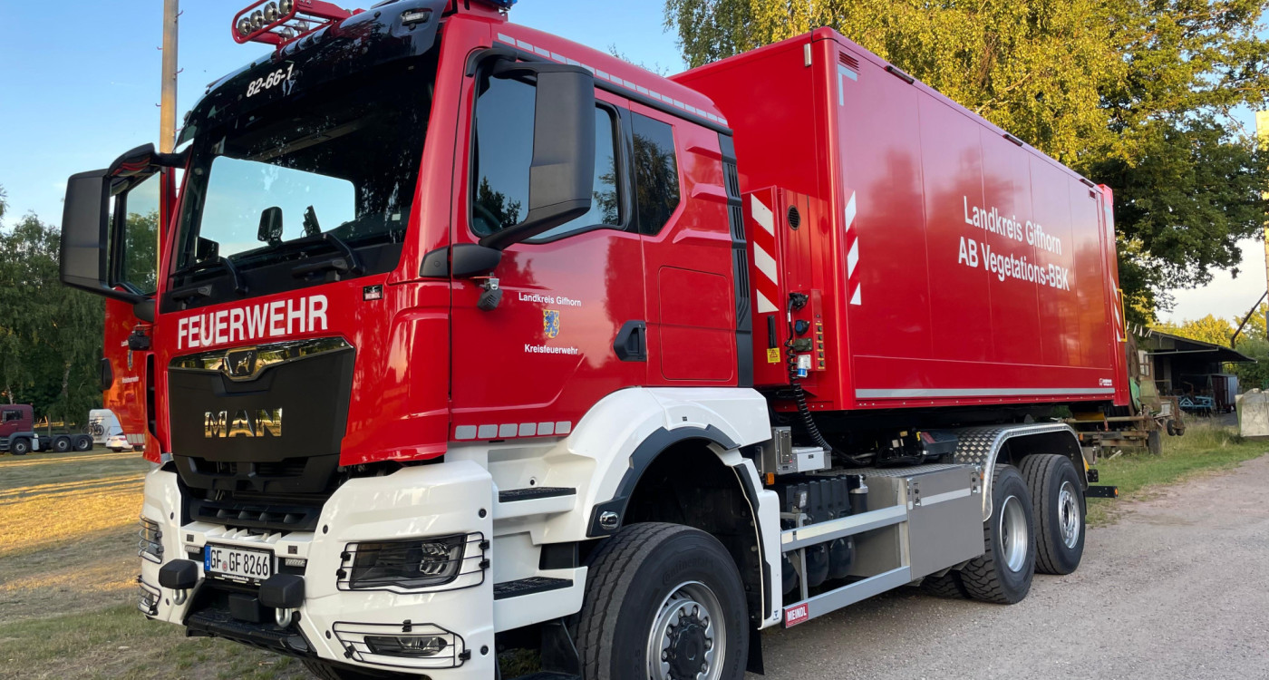 Funktionales Schmuckstück: Der neue Wechsellader des Landkreises steht bald bei der Feuerwehr Gamsen