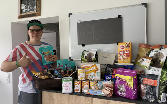 Futter und Geldspenden statt Gastgeschenke - Alexander Schubert sammelt fürs Tierheim Ribbesbüttel