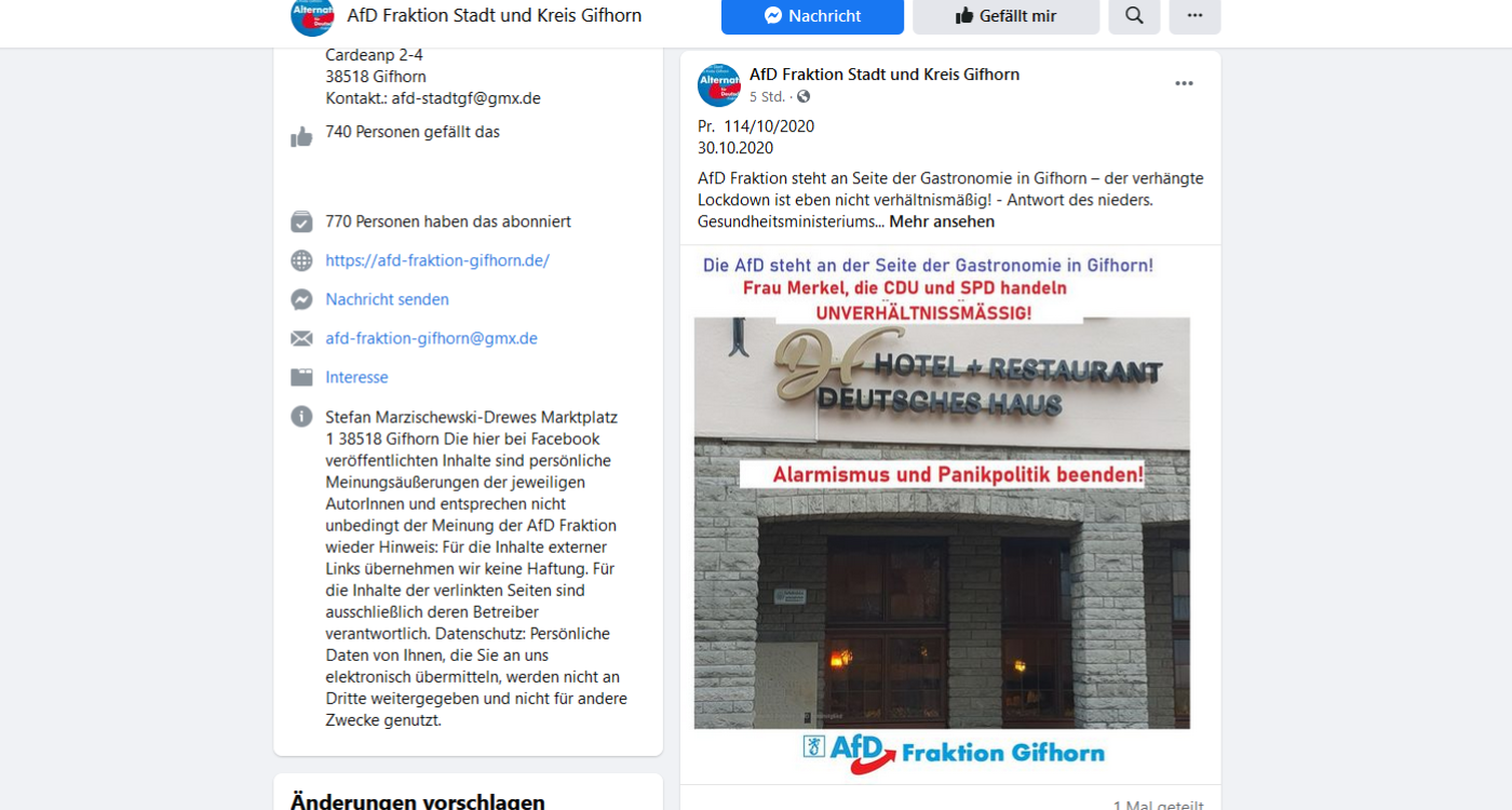 Gifhorns AfD macht das Deutsche Haus zum Teil ihrer Werbung - Gastronom Armin Schega-Emmerich wehrt sich mit klaren Worten und schaltet einen Anwalt ein