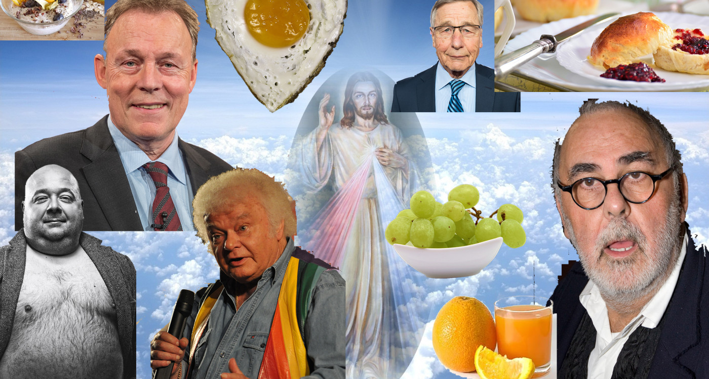 Herrje, ist das ne Scheiße hier! – So frühstücken Udo Walz, Thomas Oppermann und Fips Asmussen jetzt im Himmel