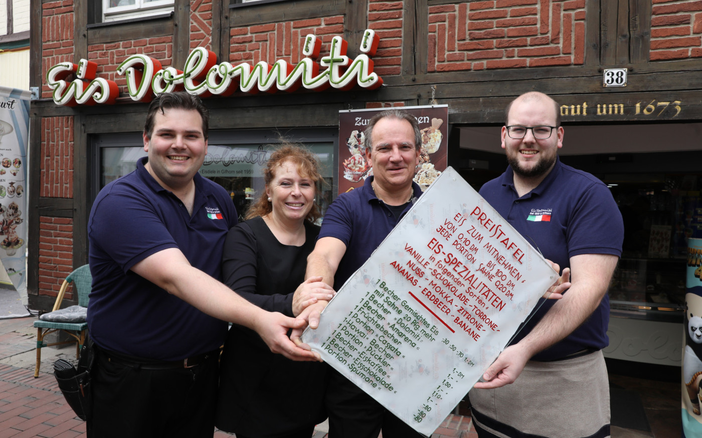 Hier verliebt sich die Gifhorner Jugend: Die Eisdiele Dolomiti der Familie Giacomel feiert ihr 65-jähriges Bestehen