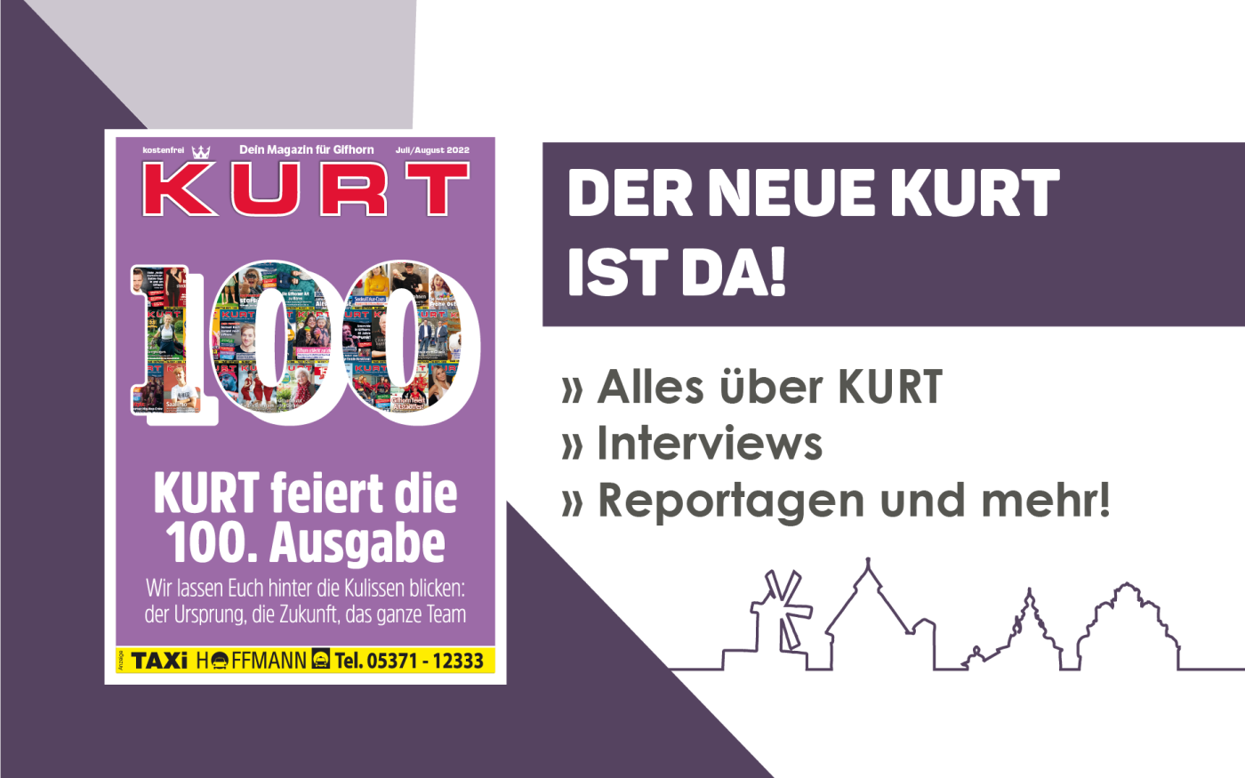 Hoch die Tassen: Die 100. Ausgabe von Eurem Gifhorner Stadtmagazin KURT ist da!
