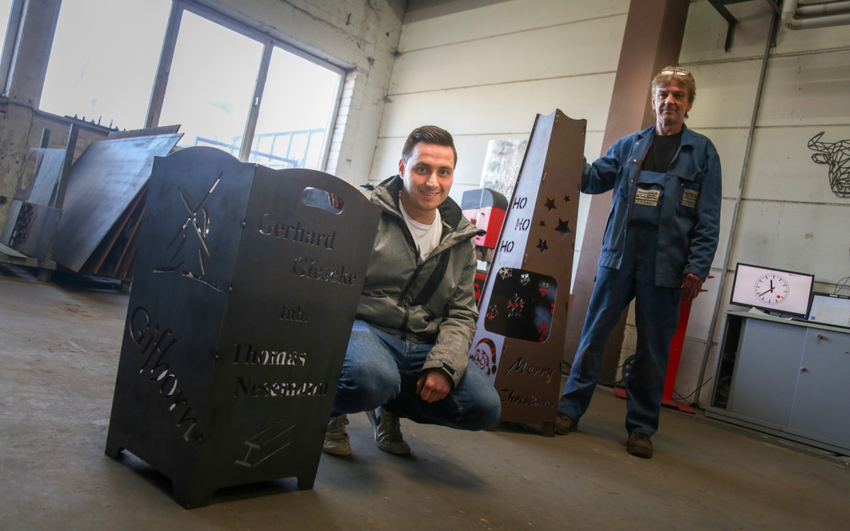 Individuelles Design für coole Geschenke: Die Feuerkörbe von Metallbau Gieseke aus Gamsen sind perfekt für den Winter