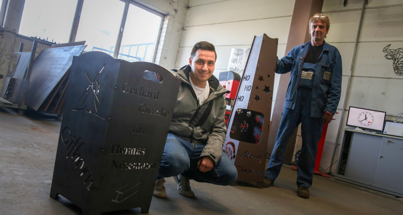 Individuelles Design für coole Geschenke: Die Feuerkörbe von Metallbau Gieseke aus Gamsen sind perfekt für den Winter