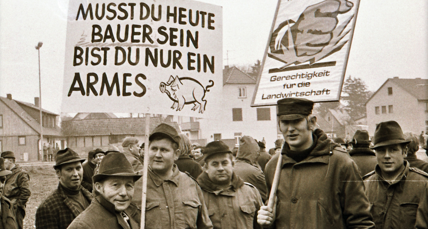 KURTs historische Bildergalerie: Schon 1972 demonstrierten Bauern auf Gifhorns Straßen