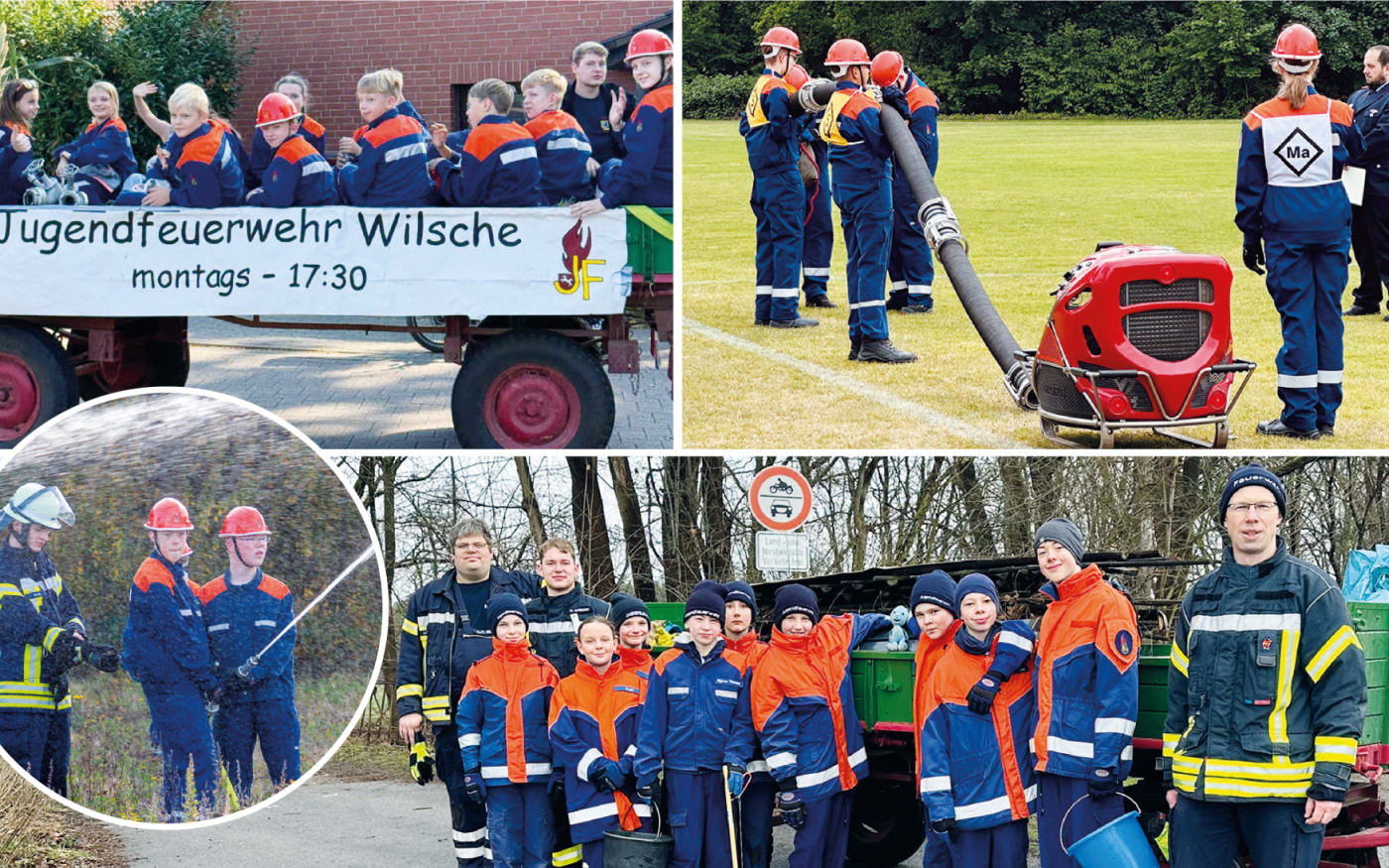 Man kann den Ernstfall auch mit gehörig Spaß proben: Die Wilscher Jugendfeuerwehr und Kinderfeuerwehr geben alles