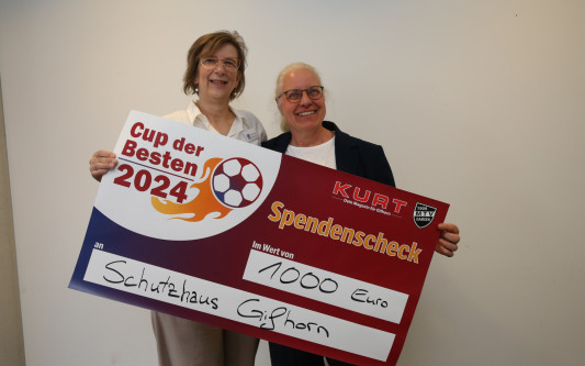 Nach Cup der Besten: Schutzhaus nimmt Spende in Höhe von 1000 Euro entgegen