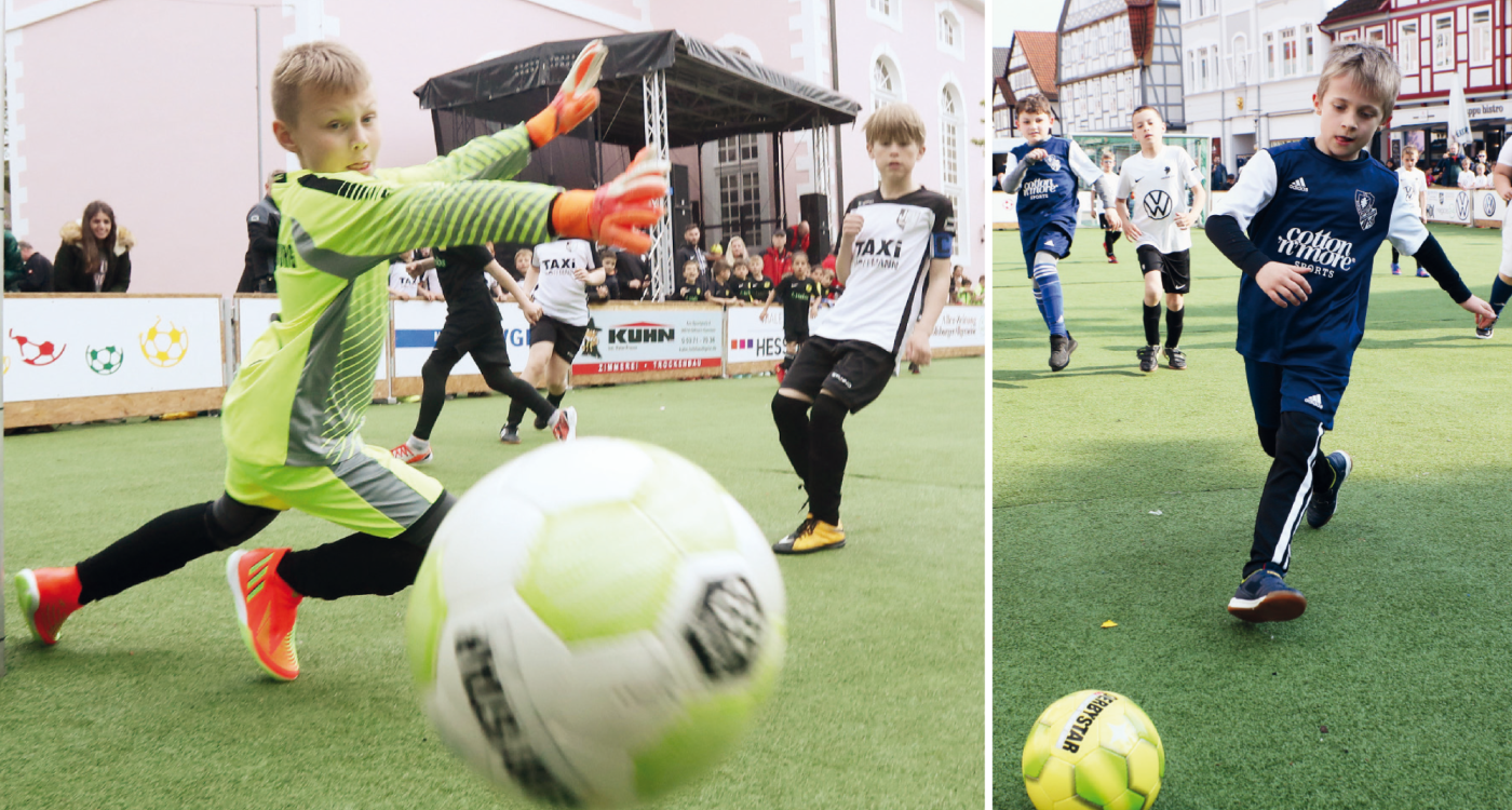 Noch immer begeistert das Minikicker-Turnier: Vom 15. bis 18. Mai zocken Schul- und Vereinsteams auf dem Gifhorner Marktplatz