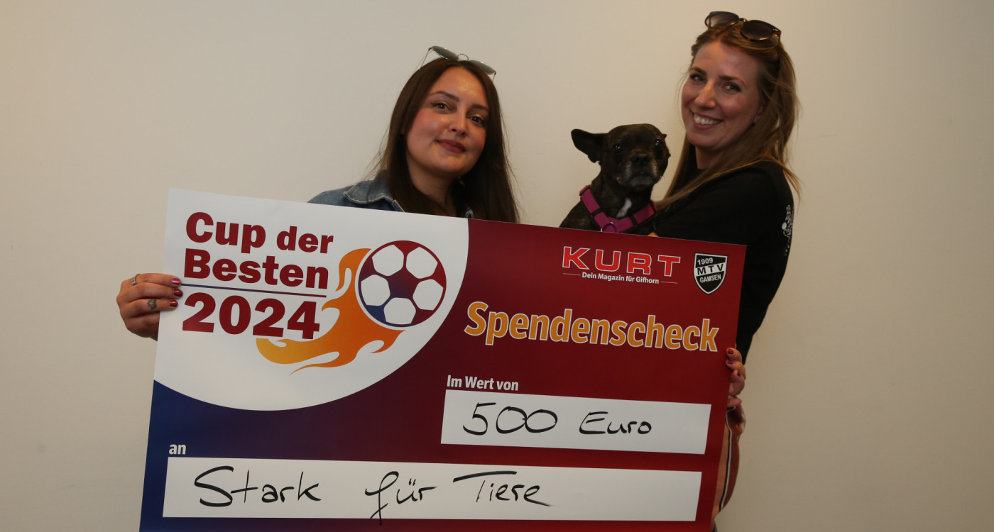 Spende durch den Cup der Besten: Der Verein Stark für Tiere freut sich über 500 Euro